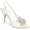 Jeffrey Campbell Triomphe Crystal Embellished Slingback Sandal In White