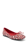 Jeffrey Campbell Tutu Ballet Flat In Red Hearts Fabric