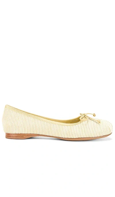 Jeffrey Campbell Tutu Flat In Yellow Corduroy