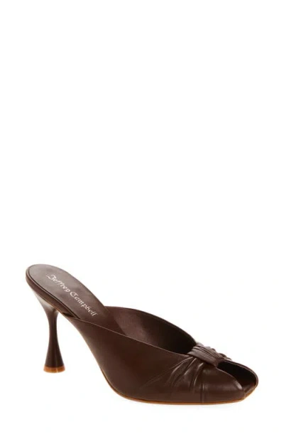 Jeffrey Campbell Twista Peep Toe Slide Sandal In Brown