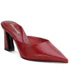 Jeffrey Campbell Unamused Block-heel Pointed-toe Mules In Cherry Red