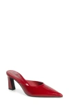 Jeffrey Campbell Unamused Block-heel Pointed-toe Mules In Cherry Red