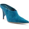 Jeffrey Campbell Vader Pointed Toe Mule In Turquoise Suede