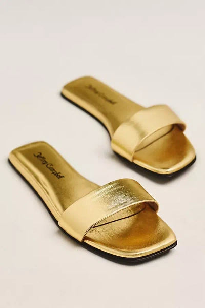 Jeffrey Campbell Vellum-2 Slide Sandals In Gold