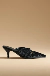Jeffrey Campbell Velvet Mule Heels In Black