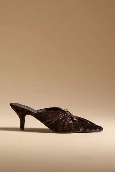 Jeffrey Campbell Velvet Mule Heels In Brown