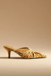Jeffrey Campbell Velvet Mule Heels In Gold