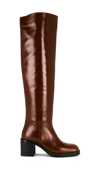 Jeffrey Campbell Vinyl Boot In Brown