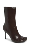 Jeffrey Campbell Visionary Stiletto Boot In Brown Shiny