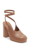Jeffrey Campbell Vivre Ankle Strap Platform Pump In Brown
