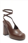 Jeffrey Campbell Vivre Ankle Strap Platform Pump In Brown