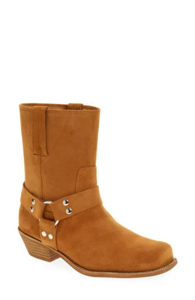 Jeffrey Campbell Waylon Harness Boot In Tan Suede