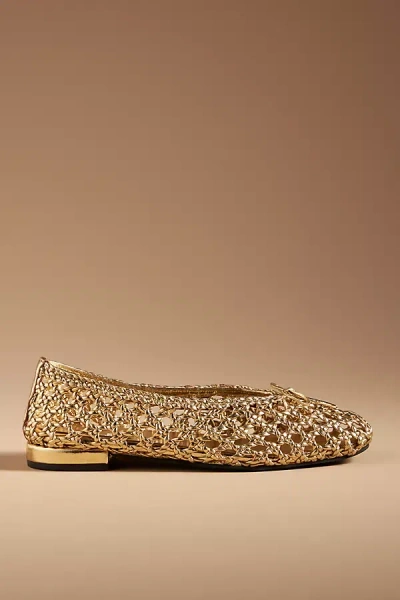 Jeffrey Campbell Weave-me Flats In Gold