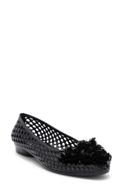 Jeffrey Campbell Whimzy Jelly Flat In Black