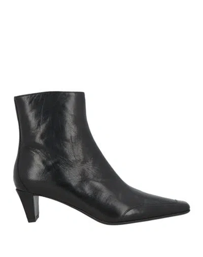 Jeffrey Campbell Woman Ankle Boots Black Size 7 Leather