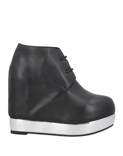Jeffrey Campbell Woman Ankle Boots Black Size 7 Leather
