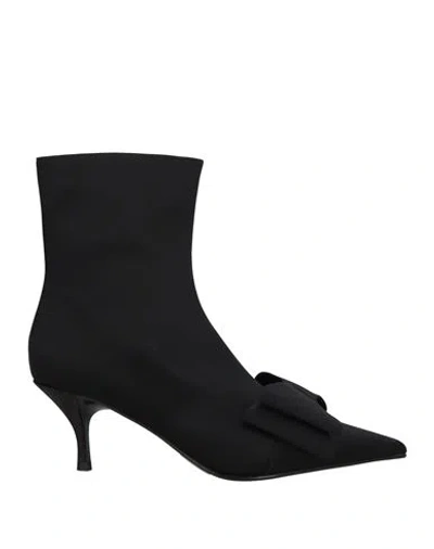 Jeffrey Campbell Woman Ankle Boots Black Size 7 Textile Fibers