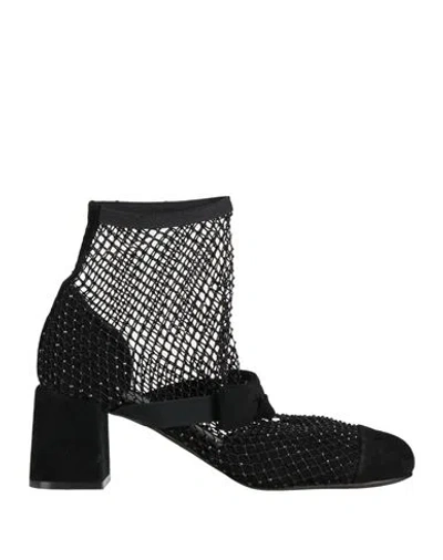 Jeffrey Campbell Woman Ankle Boots Black Size 8 Textile Fibers