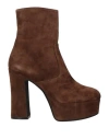 Jeffrey Campbell Woman Ankle Boots Brown Size 10 Leather