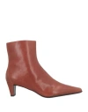 Jeffrey Campbell Woman Ankle Boots Brown Size 7 Leather