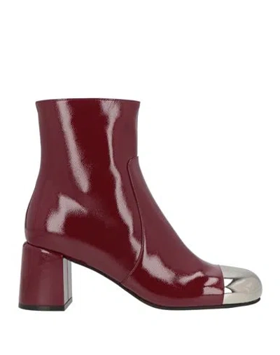Jeffrey Campbell Woman Ankle Boots Garnet Size 6 Synthetic Material In Red