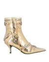 Jeffrey Campbell Woman Ankle Boots Gold Size 7 Leather