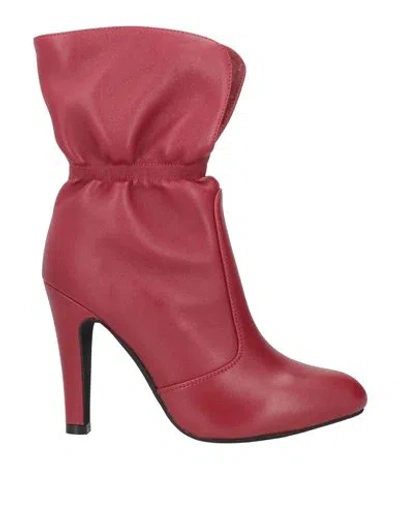 Jeffrey Campbell Woman Ankle Boots Red Size 7 Leather