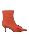 Jeffrey Campbell Woman Ankle Boots Rust Size 10 Textile Fibers In Red