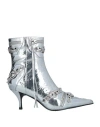 JEFFREY CAMPBELL JEFFREY CAMPBELL WOMAN ANKLE BOOTS SILVER SIZE 7 LEATHER