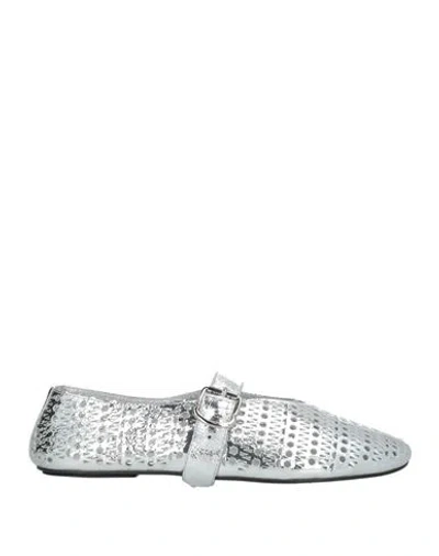 Jeffrey Campbell Mary Jane Shelly Flats In Silver