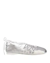 Jeffrey Campbell Woman Ballet Flats Silver Size 7 Leather In Silver