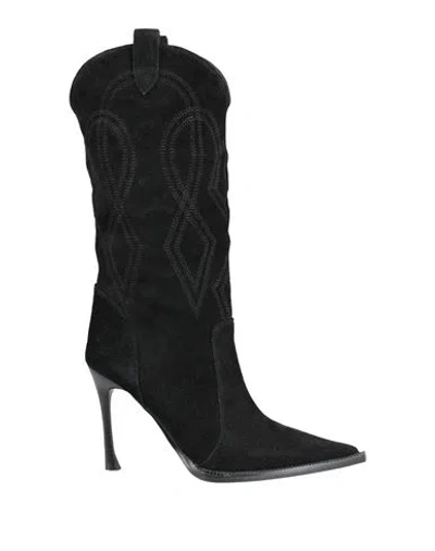 Jeffrey Campbell Woman Boot Black Size 6 Leather In Black
