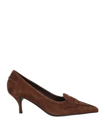 Jeffrey Campbell Woman Loafers Dark Brown Size 6 Leather