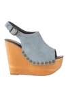 Jeffrey Campbell Woman Mules & Clogs Sky Blue Size 6 Soft Leather