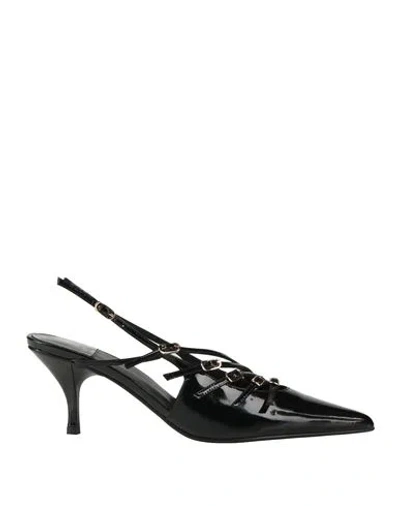 JEFFREY CAMPBELL JEFFREY CAMPBELL WOMAN PUMPS BLACK SIZE 7 LEATHER