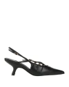 Jeffrey Campbell Woman Pumps Black Size 7 Leather In Black