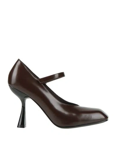 Jeffrey Campbell Woman Pumps Brown Size 7 Leather