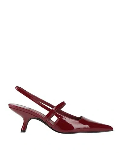 Jeffrey Campbell Woman Pumps Burgundy Size 6 Leather In Red