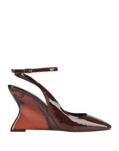 Jeffrey Campbell Woman Pumps Chocolate Brown Size 10 Leather