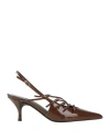 Jeffrey Campbell Woman Pumps Chocolate Brown Size 7 Leather