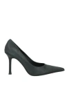 Jeffrey Campbell Woman Pumps Dark Green Size 7 Leather In Green