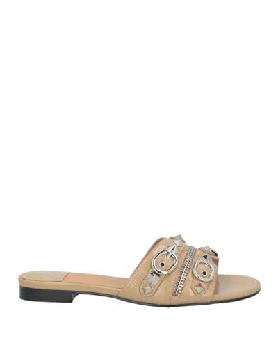 Jeffrey Campbell Woman Sandals Beige Size 7 Leather In Multi