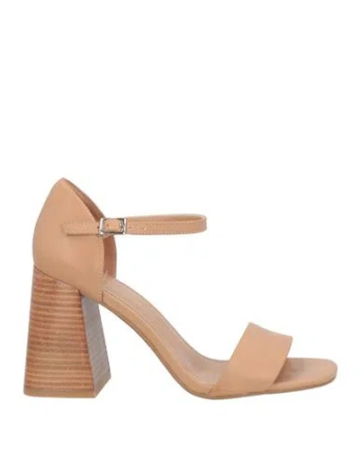 Jeffrey Campbell Woman Sandals Beige Size 7 Leather