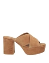 Jeffrey Campbell Woman Sandals Camel Size 7 Leather In Beige