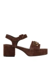 Jeffrey Campbell Woman Sandals Cocoa Size 7 Soft Leather In Brown