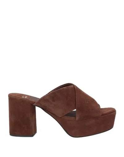 Jeffrey Campbell Woman Sandals Dark Brown Size 5 Leather