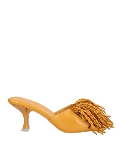 Jeffrey Campbell Woman Sandals Mustard Size 6 Textile Fibers
