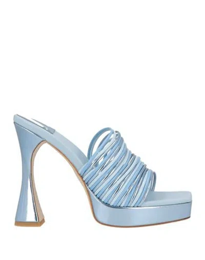 Jeffrey Campbell Woman Sandals Sky Blue Size 7 Synthetic Material