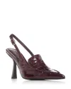 Jeffrey Campbell Women's Acclaimed Pointed Toe Slingback Pumps In Wine Croco