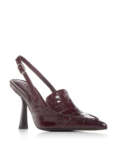 Jeffrey Campbell Women's Acclaimed Pointed Toe Slingback Pumps In Wine Croco